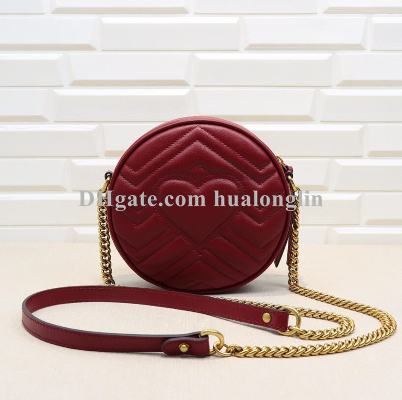 Diseñador Bolsa redonda Mujer bolso Mutshutch Damas Tarjetas para niñas Soportista Teléfono Cross Cross Cross Genuine Leather Original Box Quality186s