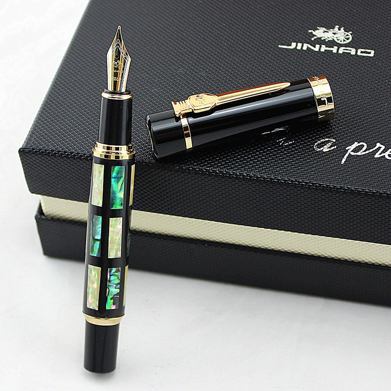 Stylos plume avec véritable coquillage de luxe stylo plume/stylo à bille roulante Jinhao 650 noir 18kgp moyen 220927