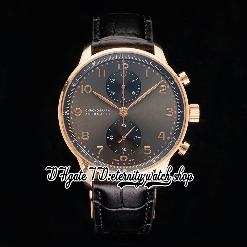 AZF V3 ZF371438 A7750 CRONOGRATO AUTROMÁTICO Mens relógio de discagem cinza Marcadores de número inoxidável Caixa preta Strap 2022 Super Edition Stopwatch Eternity Watches
