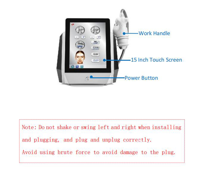 新しい到着者cryo skin hifu slimming高強度に焦点を合わせた超音波フェイスリフトhifuマシン9カートリッジユーザーマニュアル