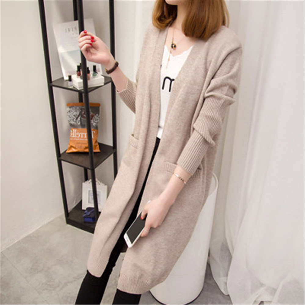 Women's Knits Tees Mid-length Cardigan Sweater Women Long-sleeved Jacket Autumn Winter Women's solid color Large Size Cardigan Sweaters ZY5163 220927