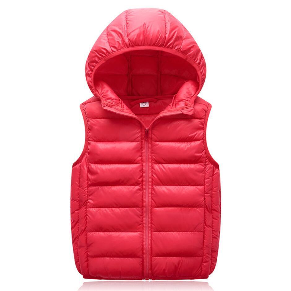 Waistcoat Teenagers Children Warm Autumn Winter Light Down Jacket Vests For Boys Girls Parent-Child Coat Waistcoat Kids Outerwear Hooded 220927