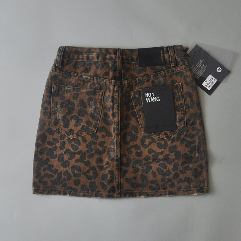 Saias Sexy Rapped Leopard Print Saias Mini Salia de Denim Salia de Streetwear Saia Alta Cantura Faldas Mujer Moda 220924