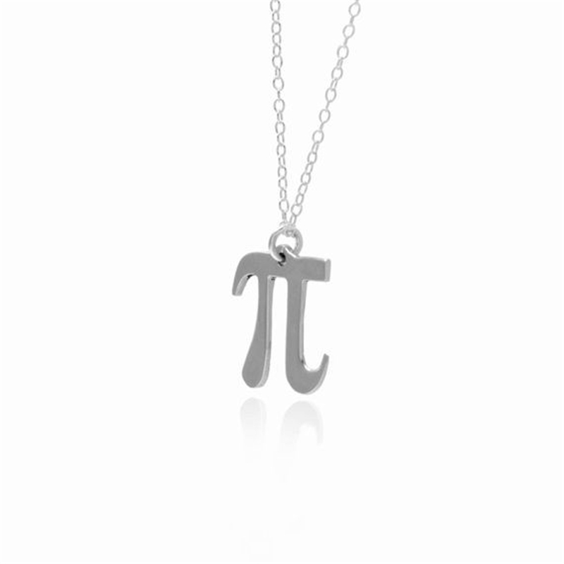 Math Pi 3.14 Symbol Number Pendant Necklace Stainless Steel Geometry Initial Letter Digital Pai Infinite Infinity Necklaces for Teacher Student Gifts