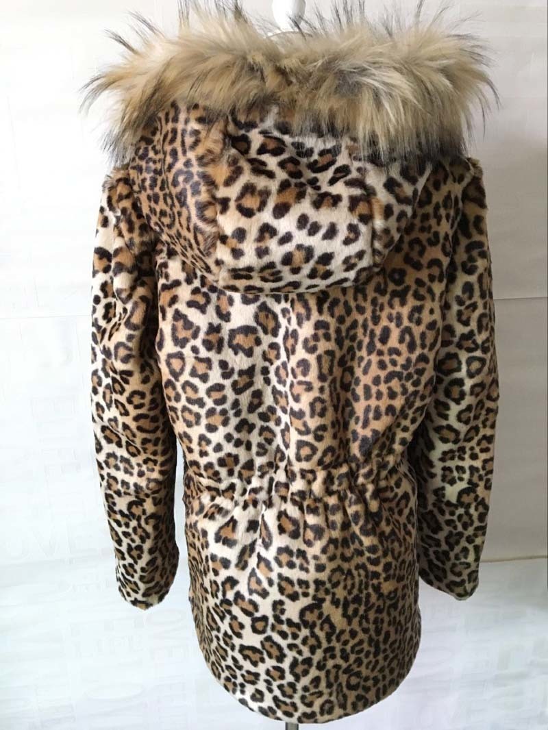 Damen Pelz Faux Savabien Winter Ry Kapuzen Leopardenmantel Vintage Langarm Harajuku Fake Jacke Parka Festival Streetwear 220927