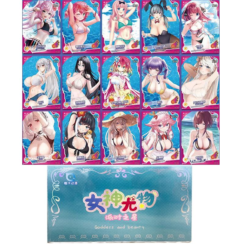 Gry karciane Kolekcja historii Bogini Anime Sexy Girl Party Swimsuit Bikini Feast Booster Booster Booster DouJin Toys and Hobby Prezent 220924