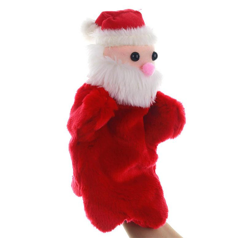 Burattino di mano di Natale Cartone animato Babbo Natale Marionette di peluche Bambola Giocattoli di peluche bambini Giocattoli di burattini di peluche bambini DE795