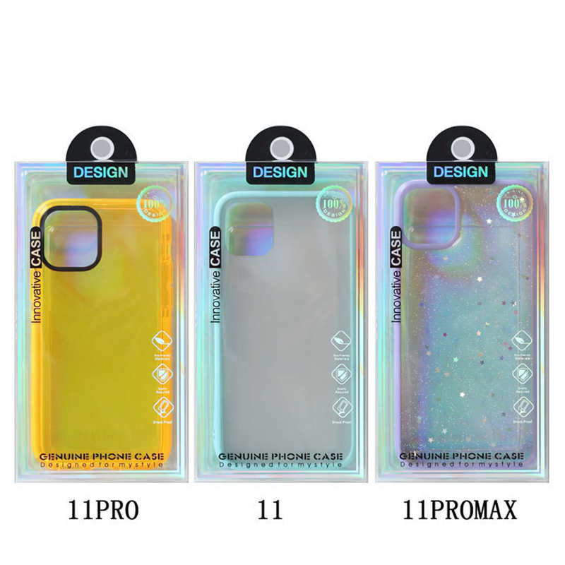 Universal Laser Phone Case Packages Retail Box For Iphone Samsung PVC Plastic Packaging With Inner Insert Fit 4.7-6.7 Inch 14 13 Plus Pro Max 12 Mini Xr X Xs S21 Note 10 20