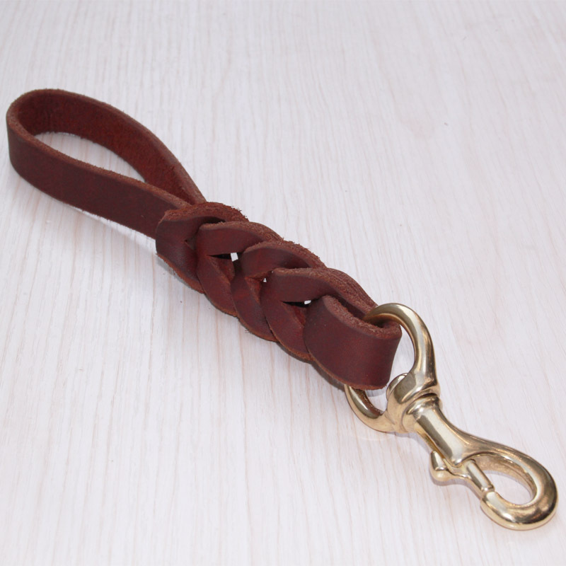 Colliers pour chiens Laisses Une étape Laisse courte pour chien Tressé Ceinture de traction en cuir véritable Antidéflagrant pour animaux de compagnie Laisse d'entraînement à la marche pour chiens de taille moyenne et grande 220923