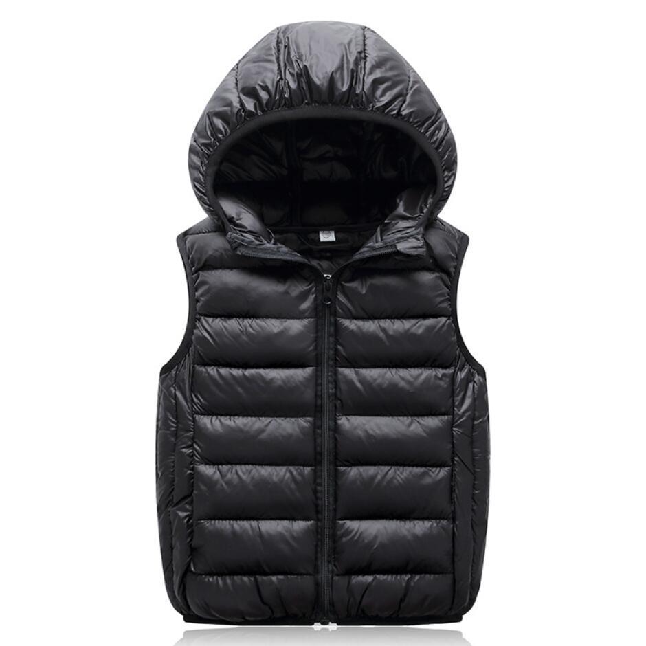 Waistcoat Teenagers Children Warm Autumn Winter Light Down Jacket Vests For Boys Girls Parent-Child Coat Waistcoat Kids Outerwear Hooded 220927