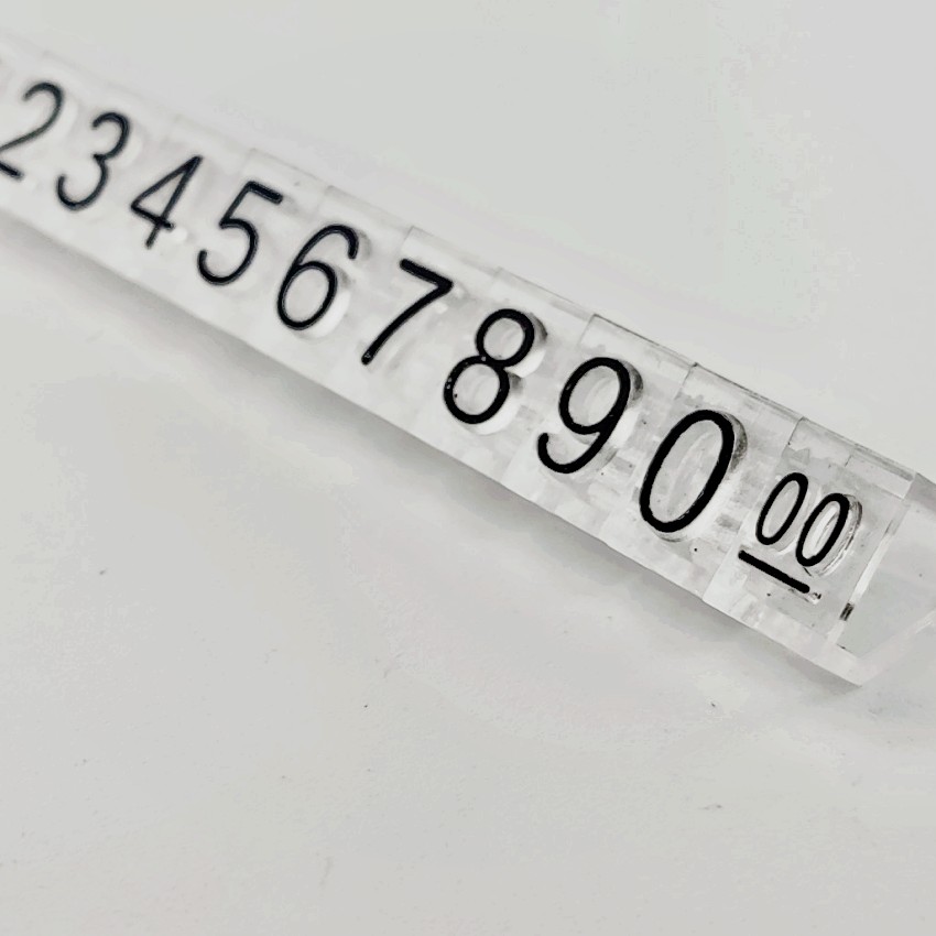 Retail Supplies Plastic Jewelrys Number Price Display Marked Posted Particle Bar Stands 7.8cm Assemble Combination Currency Symbol 