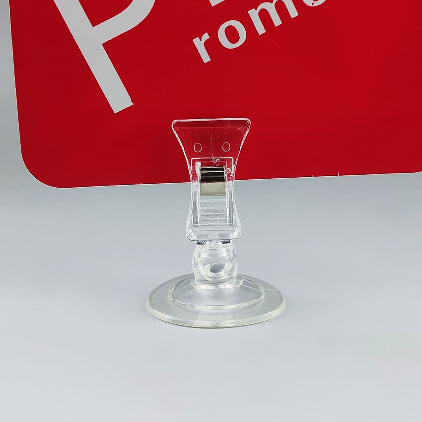 Retail Supplies POP Suction Sucher Cup Clear Sign Display Promotion Price Tag Clips Holders Strong Suck Ability 