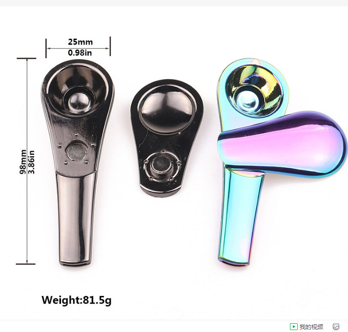 Löffel aus Zinklegierung, Pfeife, Metall, Suppenlöffel, Pfeife, Rauch, Eisenpfeife, schillernde eisblaue Pfeifen, Geschenkbox, Bubbler4290301