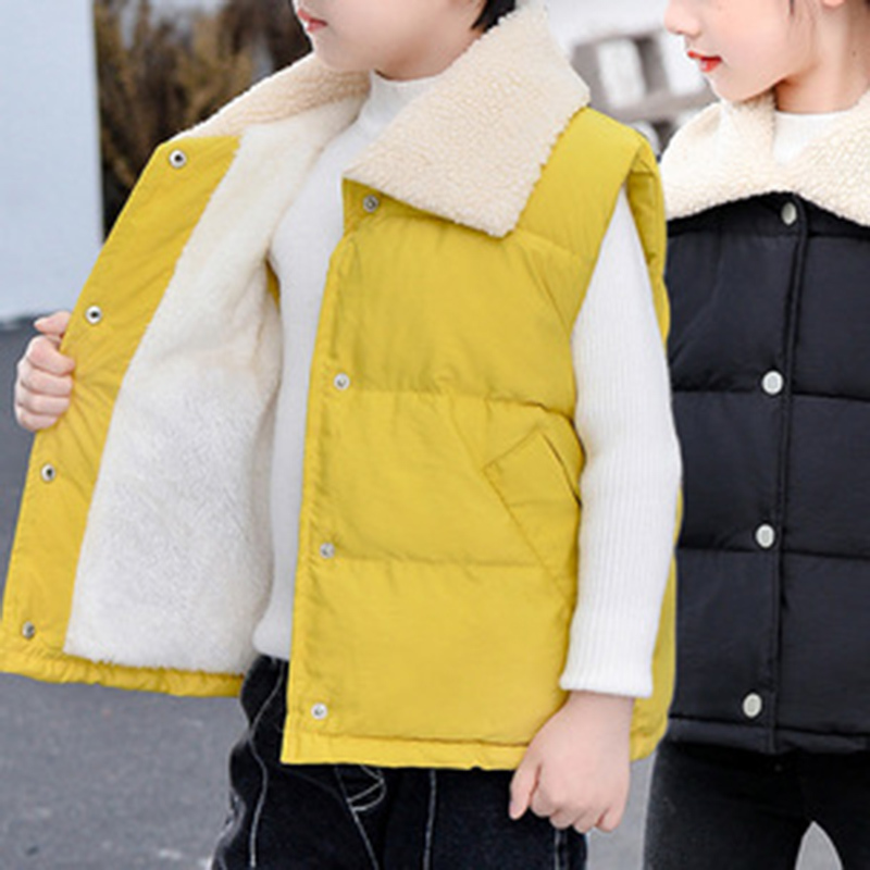 Waistcoat Humor Bear Children Vest Autumn Winter Sleeveless V-Neck Solid Casual Vest Baby Velvet Warm Kids Coat 220927