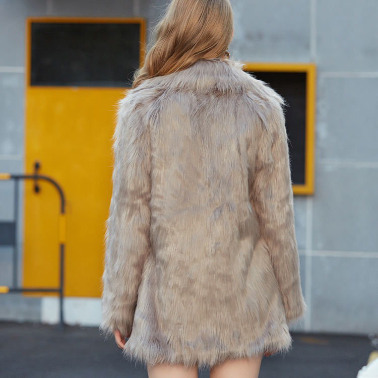 Femmes fourrure Faux ZADORIN manteau d'hiver élégant mode poilu col rabattu longue veste Slim s Streetwear 220927