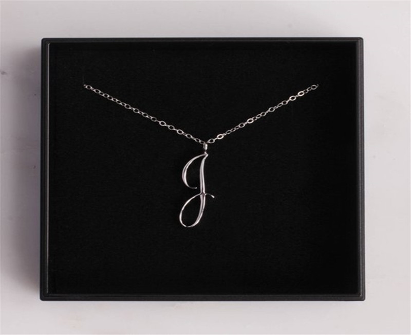 Cursive Initial Alphabet Capital Letter Collier en acier inoxydable Swirl English A J N R Nom de luxe Texte de texte Colliers de chaîne de pendentif sans boîte