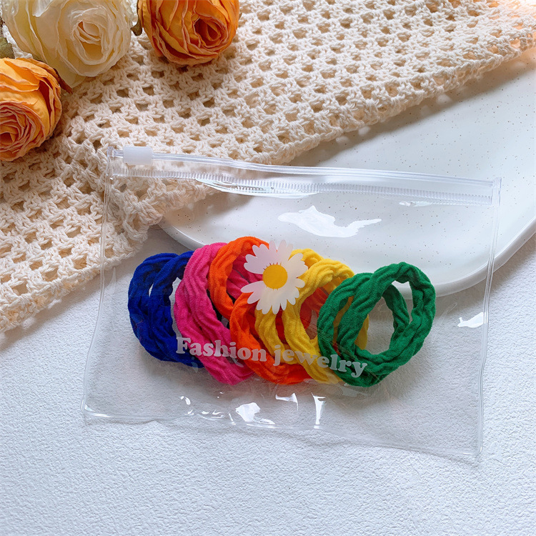 Novo coreano Doce menina Princesa Ponytail Headwear moda Fashion Filters Simple Simple colorido ondul￡rio de borracha corda de cabelo