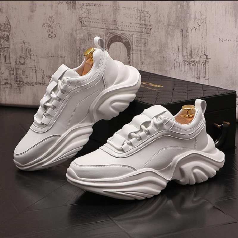 Nouveau designer de luxe Chaussures masculines épaisses de chaussures de course blanches de fond pour jeunes adolescents de gymnase 1h3