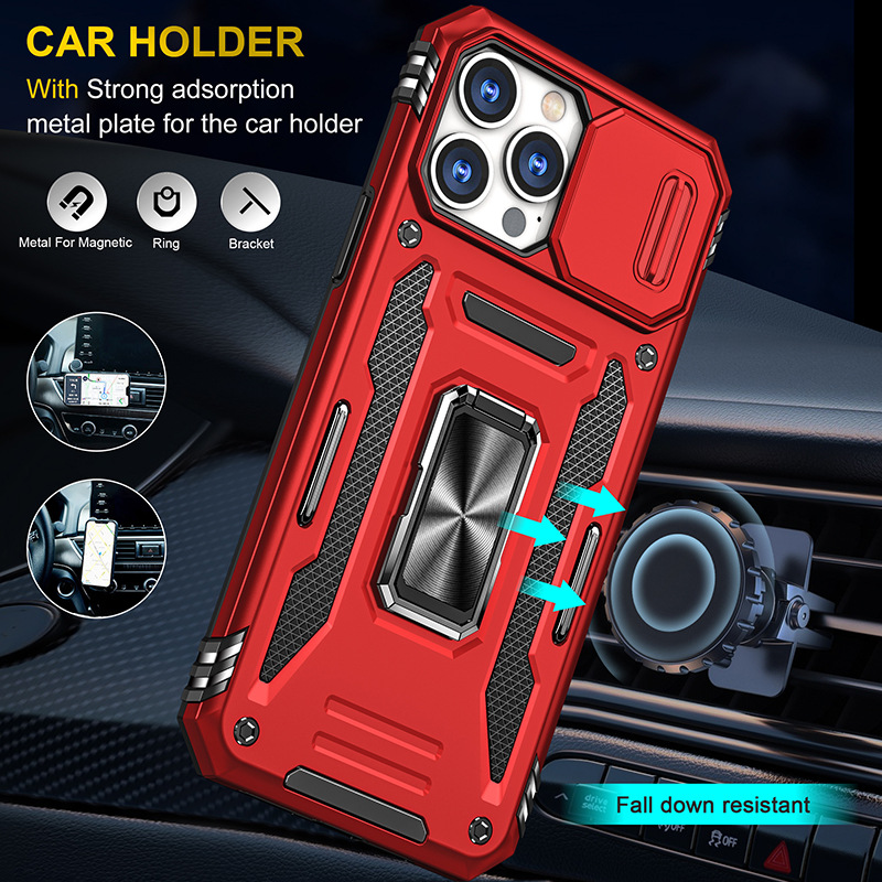 Heavy Duty Armor Phone Cases For Iphone 15 Pro Max Samsung Galaxy S24 Plus Ultra A55 Google Pixel 8 7A Ring Holder Magnetic Camera Protection Covers
