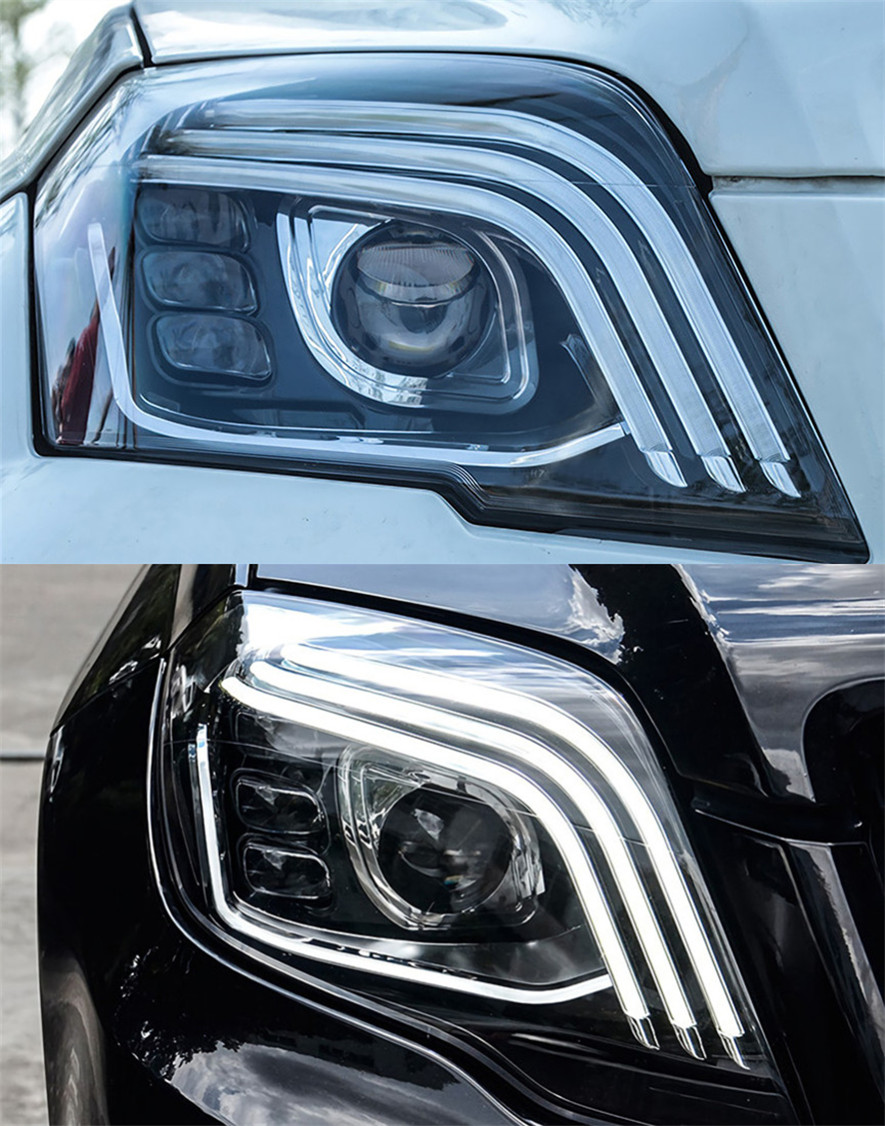 Автомобильные фары для GLK 20 08-20 15 X204, светодиодные фары, модификация, обновление S-класса, стиль DRL, динамический указатель поворота, лампа в сборе