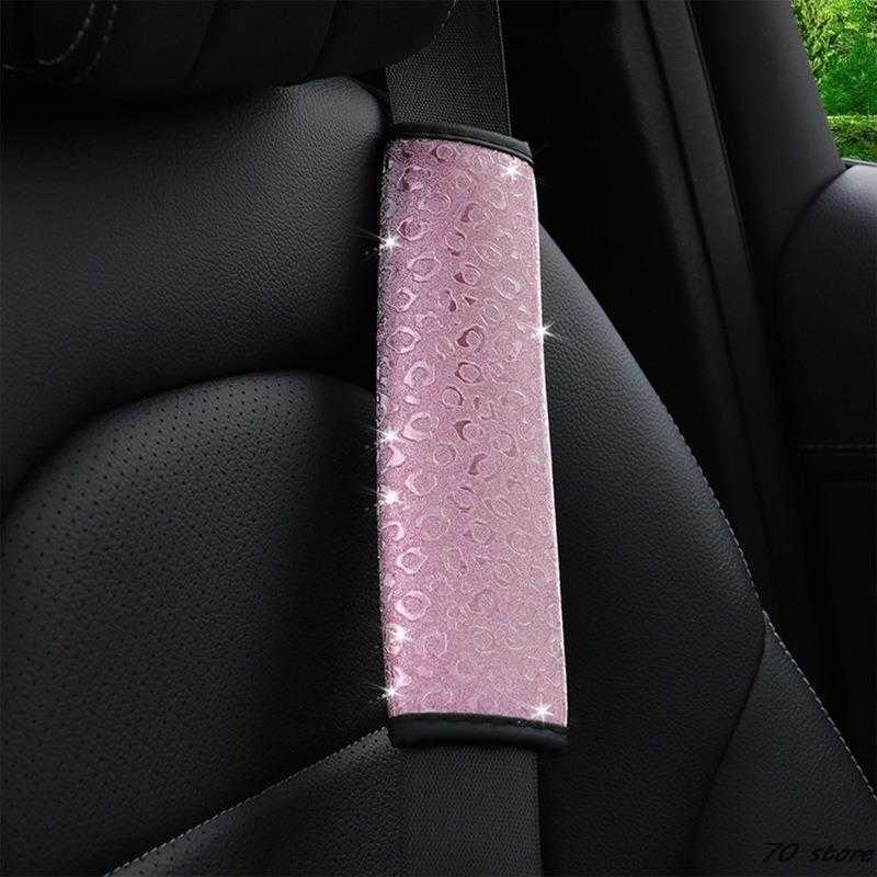 Nuova fodera cintura di sicurezza multicolore Stampa leopardata Tessuto immersione personalizzato Confortevole cintura di sicurezza Decorazione Tracolla arcobaleno Auto Auto