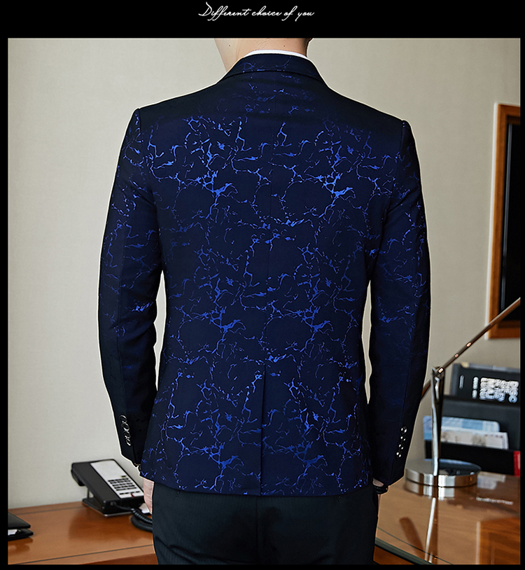 Heren Suits Blazers Luxe banket feestpak jas avondjurk mode jacquard casual business slank heren bruiloft kleding 220927