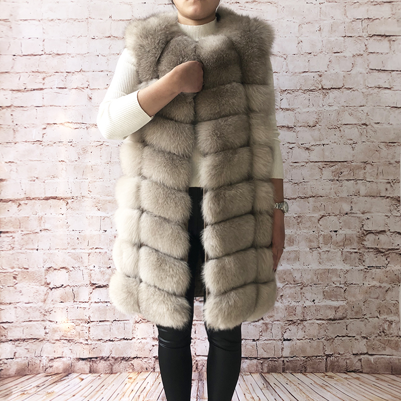 Women's Fur Faux Natural Real Vest Coat For Jacket female coats Waistcoat long s 220927