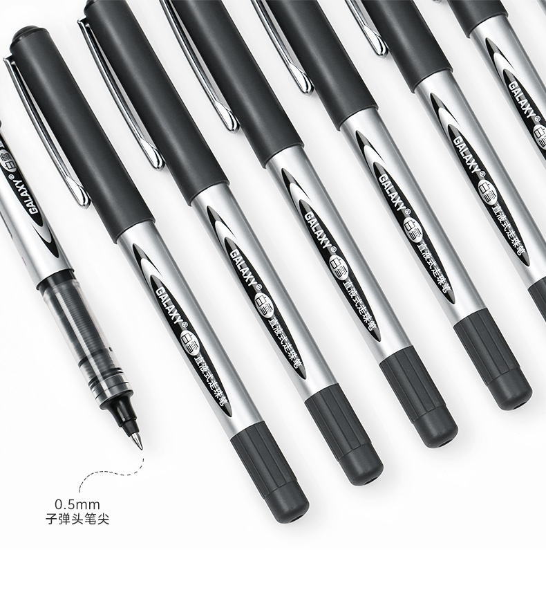 Snowhite Office Supplies Rollerball Pens 0.5mm Black Liquid Ink Bullet Journaling Fine Point Roller ball Pens for Writing Taking Notes & Sketching Pack of 12