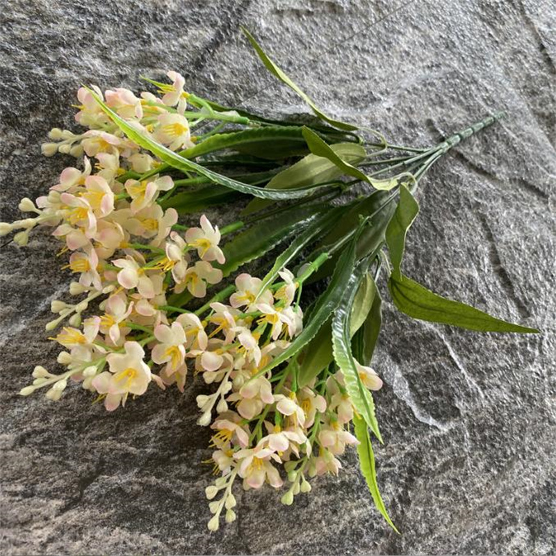 Une fausse fleur de jacinthe de poche, 7 tiges par bouquet, Simulation de feuille verte de Hyacinthus orientalis pour centres de table de mariage