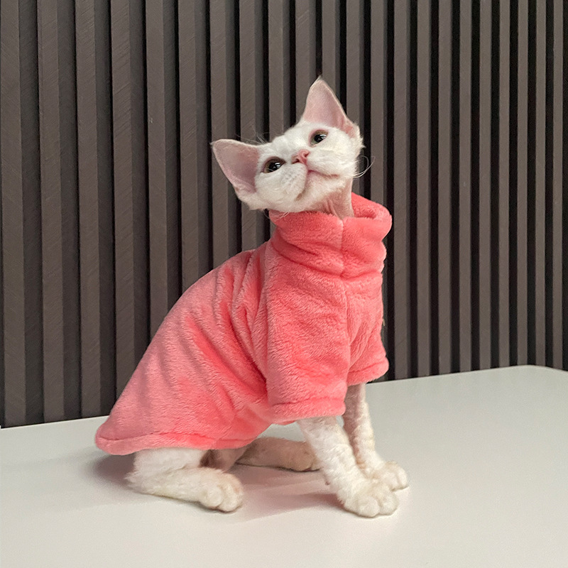 Yeni Tüysüz Kedi Kostümleri Kazak Kış Moda Kalınlaştırıcı Sıcak Sfenks Giysileri Evde Küçük Köpekler İçin Konforlu Köpek Giysileri