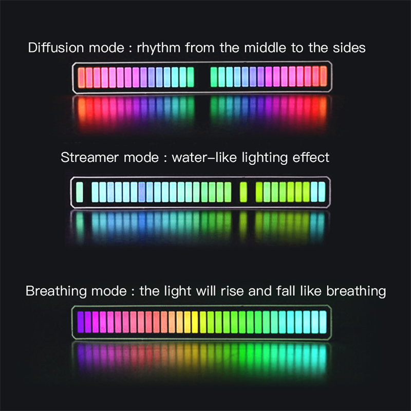 App LED Strip Night Light RGB Sound Control Light Voice Activated Music Rhythm Ambient Lamps Pickup Lamp för bil Family Party Lights