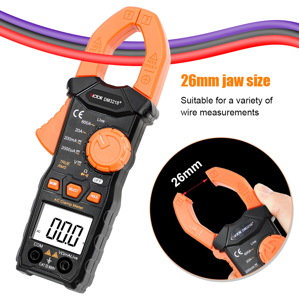 Klemmeters handmatig bereik digitale klem multimeter Victor DM3218 AC frequentierespons 40Hz 400Hz