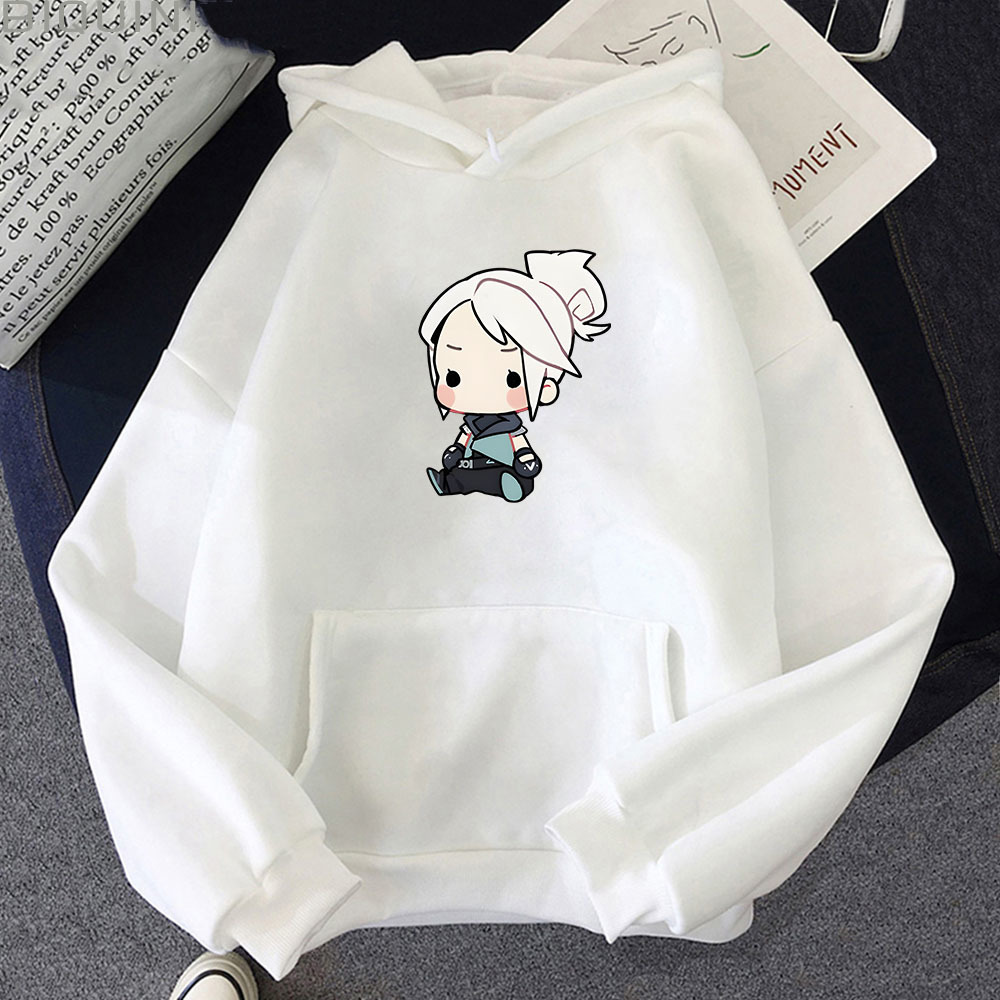 Sweats à capuche pour hommes Sweats VALORANT Sweat à capuche Anime Jett Streetwear Sweat surdimensionné pour femme Dessin animé mignon Imprimer Top Survêtement Hommes Unisexe Étudiants Pulls 220928