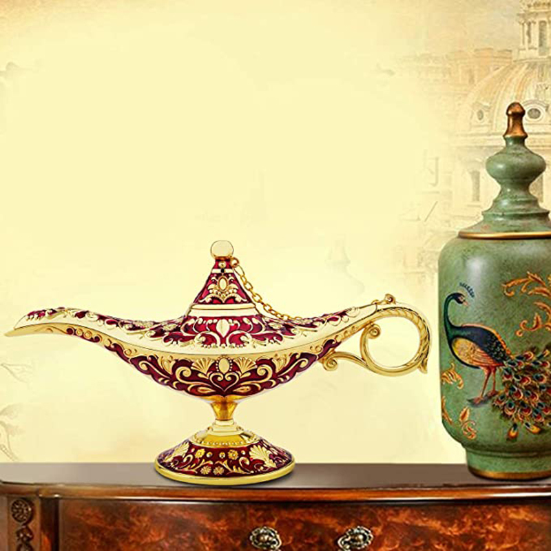 Decorative Objects Figurines Vintage Legend Aladdin Lamp Magic Genie ing Ligh Tabletop Crafts For Home Wedding ation Gift Party 220928