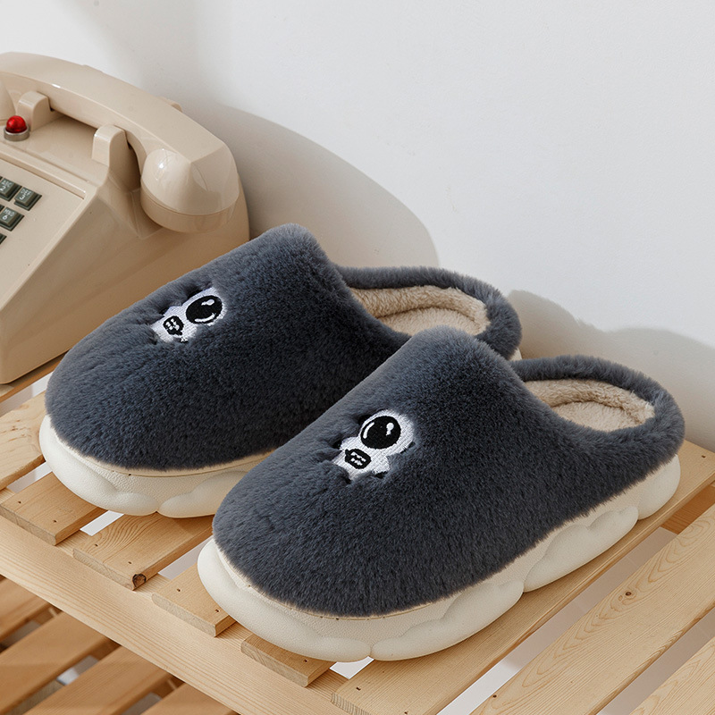 Slippers yvvcvv Симпатичные пушистые женщины зимние теплые меховые тапочки толстая платформа для платформы для крытого открытого пена с воспоминанием 220926