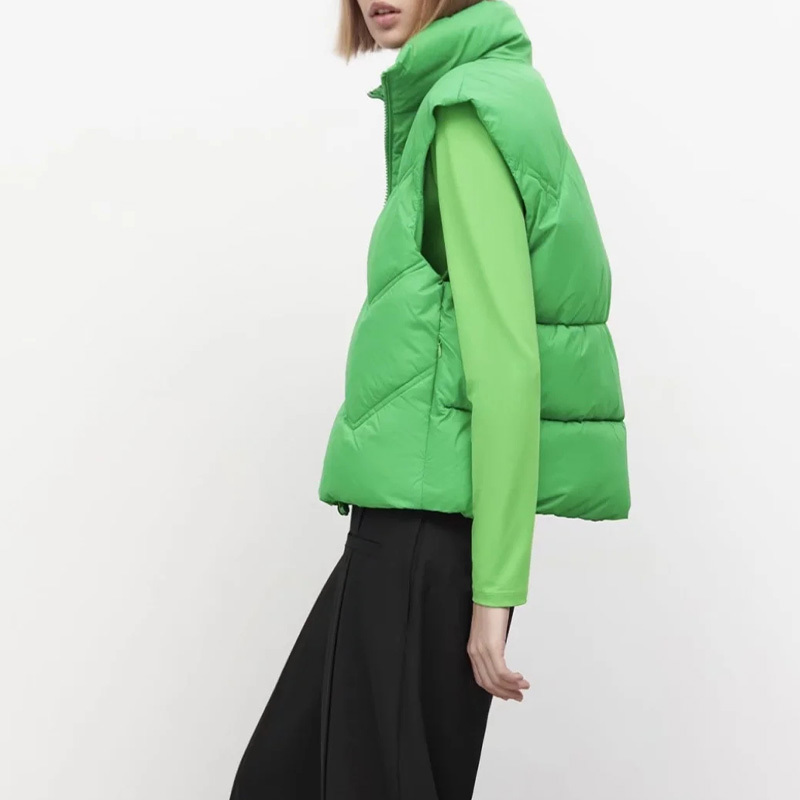 Damenwesten Damen Parkas Weste Jacken Mäntel Grün mit Reißverschluss Jacke Weibliche Lässige Mode Weste Damen Ärmellos Solide Frau Outwear 220928