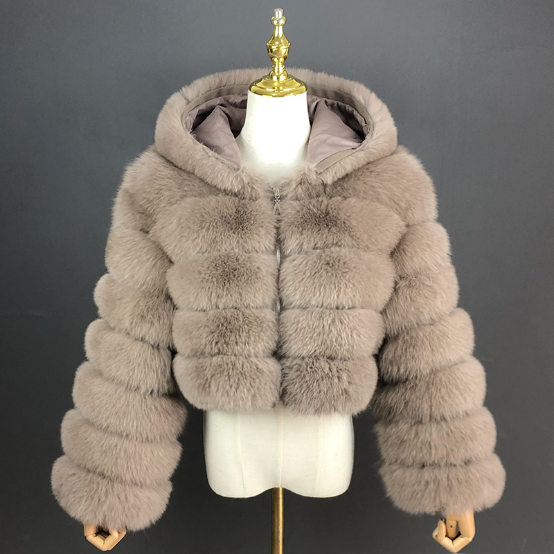 Futra damska sztuczna płaszcz z kapturem zima kobiety prawdziwy w stylu sprzedaży ubrania 220926