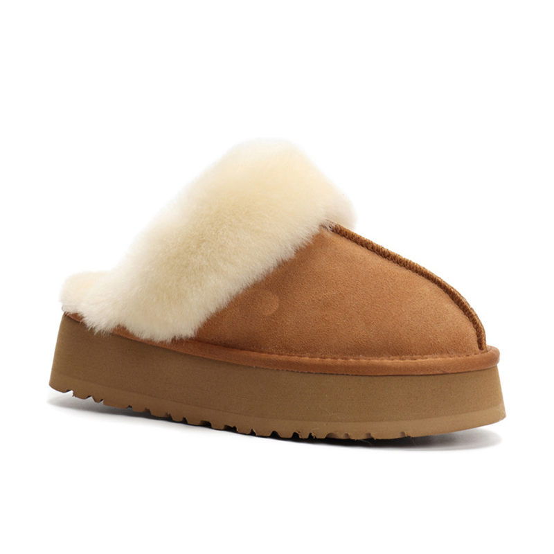 Fourrure Diapositives Tasman Pantoufles Designer Australien Plate-Forme Pantoufle Pour Femme Hiver Australie Neige Botte Chaud Fond Épais Tazz Furry Chaussons Taille 43