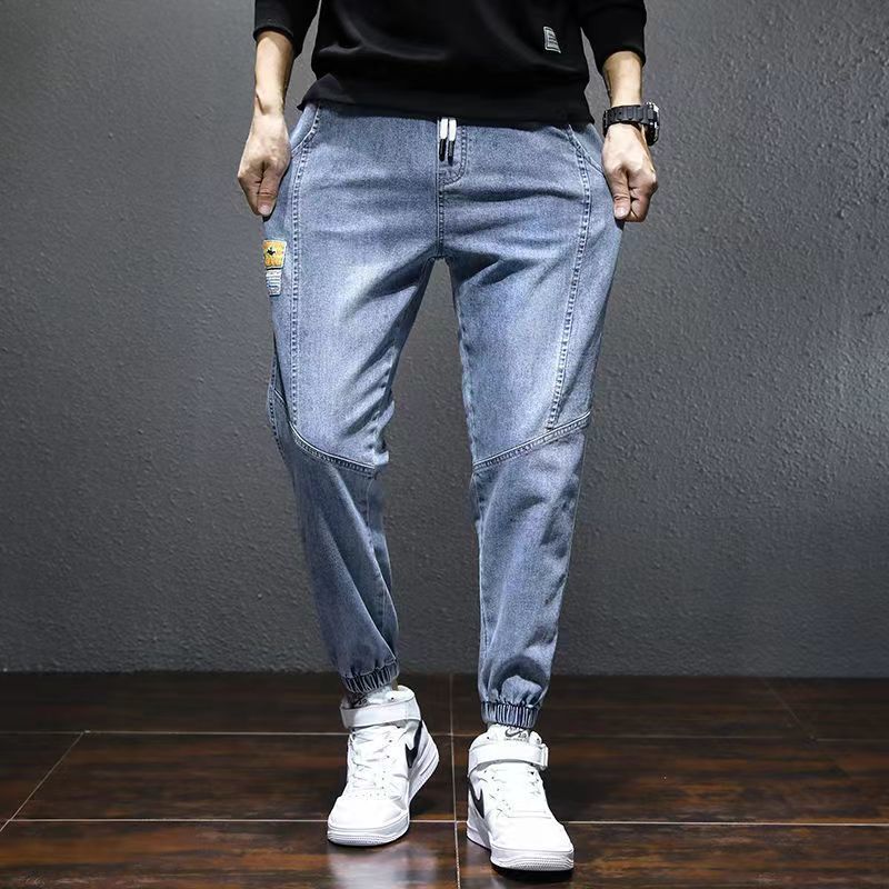 Mens jeans lente en zomer heren jeans vat -up losgemaakte gereedschap groot formaat casual broek jongens stiksel allmatch trend long 220928