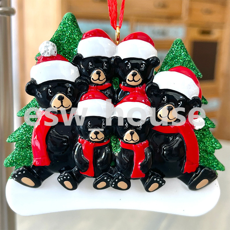 Ornamento de resina familiar de Natal personalizada 8 Estilos Nome DIY Nome de Decoração de árvore de Natal Presentes de férias