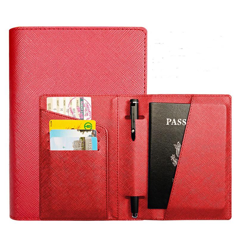 DHLKartenhalter Frauen PU Plain Multifunktionsstift Einsteckkarte Passport Cover Mix Farbe