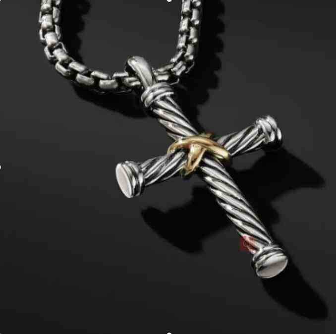 Pendant Necklaces Dy Necklace Sliver Fashion Jewelry Cross X Designer Diamond Garnet Onyx Men BlueTopaz Amethyst Petite High End W2848