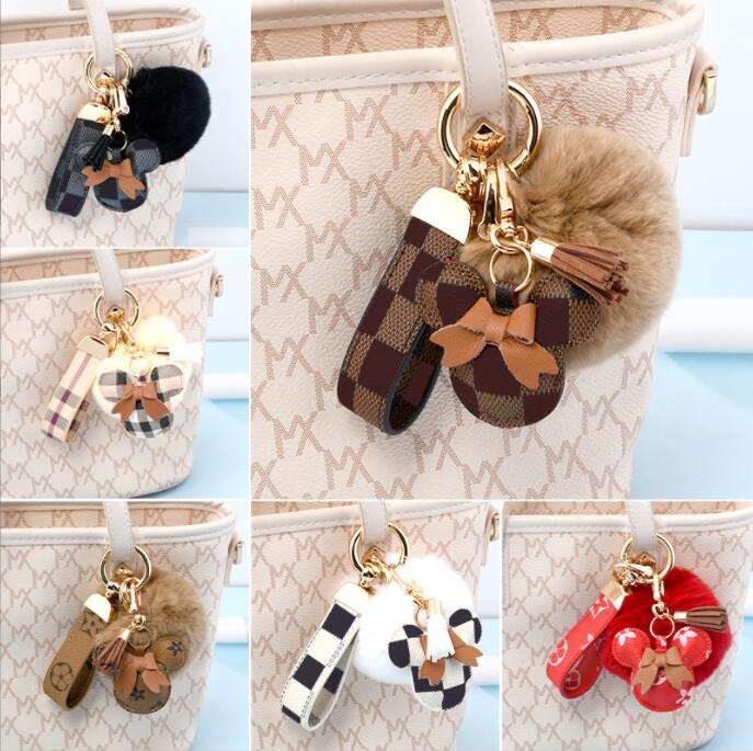 Mouse Design Car Keychain Favor Flower Bag Ciondolo Charm Gioielli Portachiavi Titolare uomo Regalo Fashion PU Leather Animal Portachiavi Accessori 4 pezzi / set