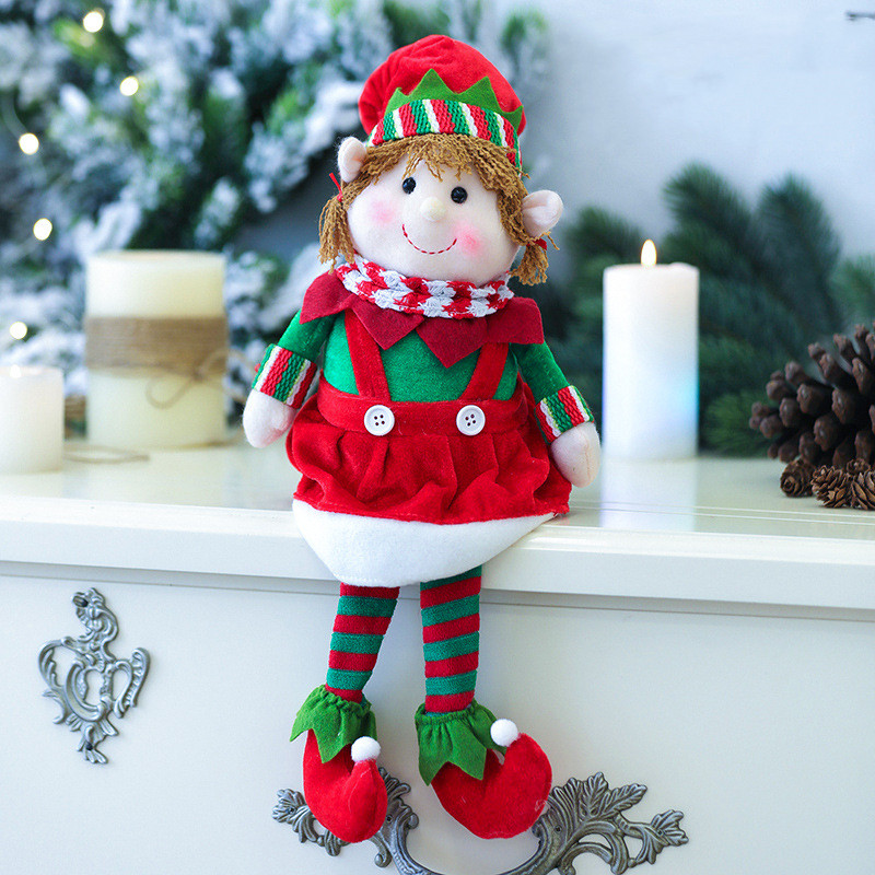 Decorações de Natal Doll Plush Doll 48 cm de pendurar elfos de bonecas de bonecas de ornamento de ornamentos para crianças de ano novo C67