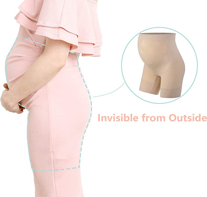 A maternidade sugere o bebê bump premium de maternidade shapewear de cintura alta a calcinha de gravidez no meio da coxa evita o suporte adominal macio