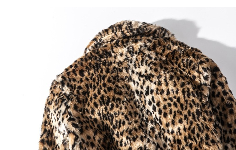 Cappotto da donna in pelliccia sintetica leopardata ispessita di media lunghezza imitazione montone di pecora moda 220927