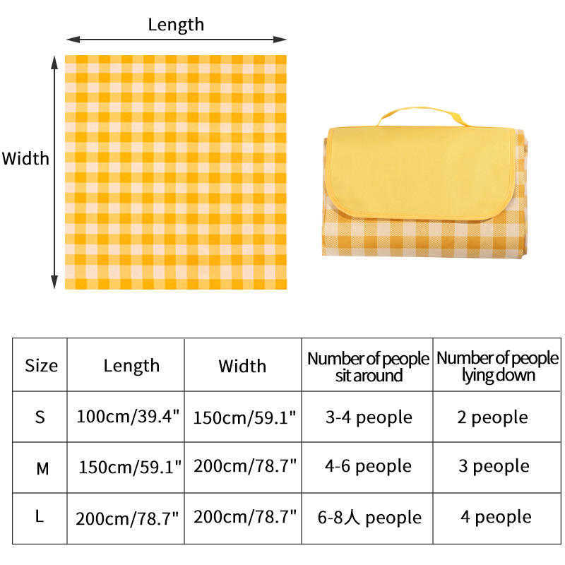 Blanket Ins Picnic Mat Plaid Camping Hiking Portable Waterproof Beach Blanket Outdoor Dustproof Korean Style Folding Y2209