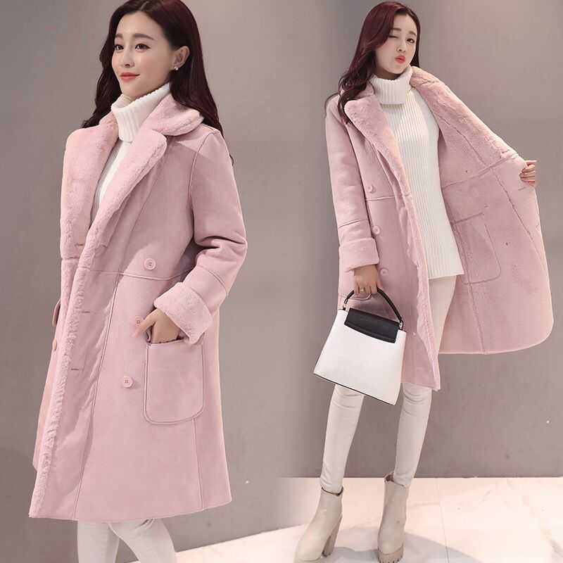 Trench manteaux veste d'hiver femmes daim fourrure manteau d'hiver 2022 mode épais Faux peau de mouton longue veste pardessus femme solide chaud Trench manteaux Y2209