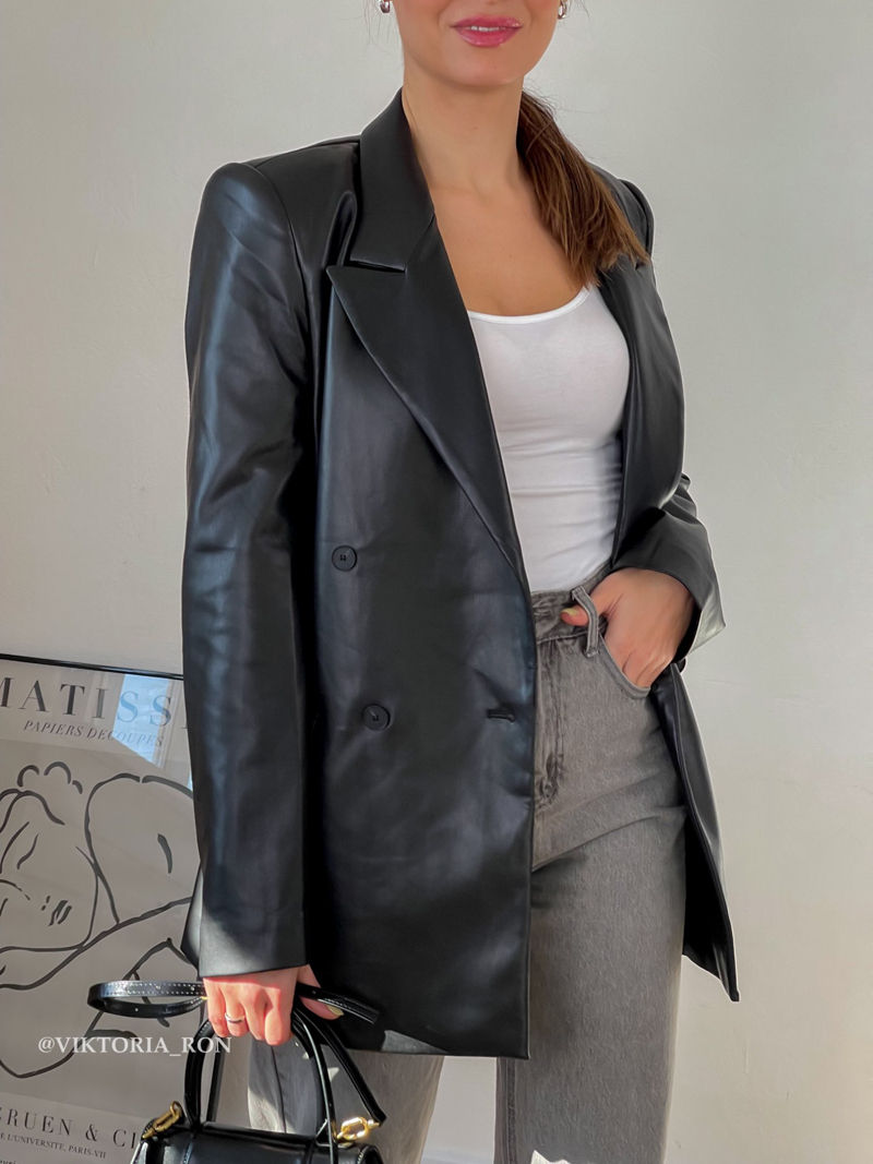 Women's Leather Faux Autumn Blazer Jacket Women Spring PU Single Button Coat Fit Waist Motorcycle Fashion Jackets Street Outwear 220928