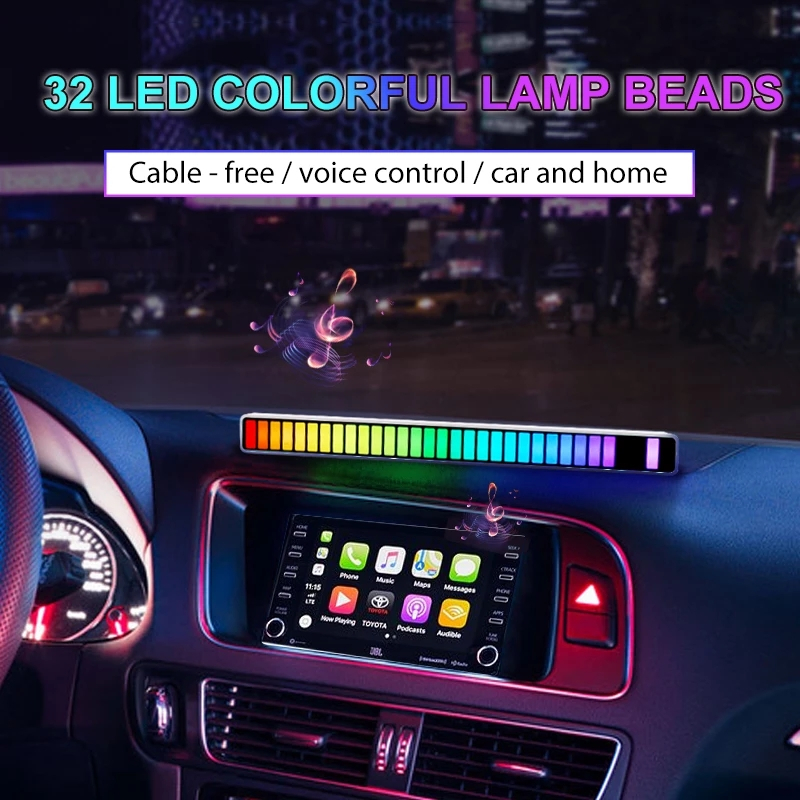 APP LED Strip Night Light RGB Sound Control Light Voice Activated Music Rhythm Ambient Lamps Pickup Lamp For Car Family Party Lights